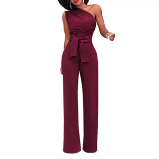 Katarina | Women’s One-Shoulder Sleeveless Jumpsuit with Wide-Leg Elegant Silhouette