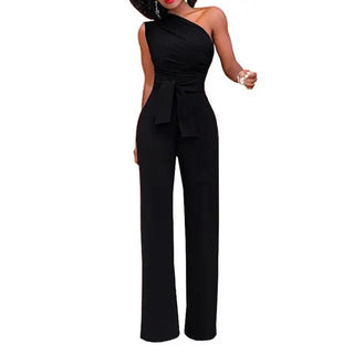 Katarina | Women’s One-Shoulder Sleeveless Jumpsuit with Wide-Leg Elegant Silhouette