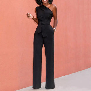 Katarina | Women’s One-Shoulder Sleeveless Jumpsuit with Wide-Leg Elegant Silhouette