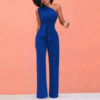 Katarina | Women’s One-Shoulder Sleeveless Jumpsuit with Wide-Leg Elegant Silhouette