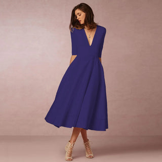 Rona | Women’s Elegant Half Sleeve Dress with V-neck