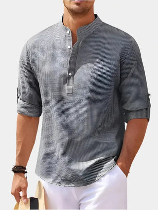 Ethano | Men’s Polo Shirt with Stand-Up Collar and Half-Button Placket