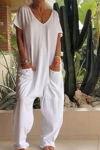 Clara | Casual Short-Sleeve V-Neck Jumpsuit for Women