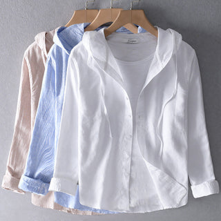 Alena | Women’s Cotton-Linen Blend Hooded Shirt