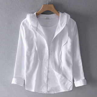 Alena | Women’s Cotton-Linen Blend Hooded Shirt