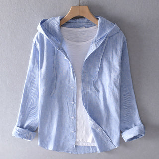 Alena | Women’s Cotton-Linen Blend Hooded Shirt