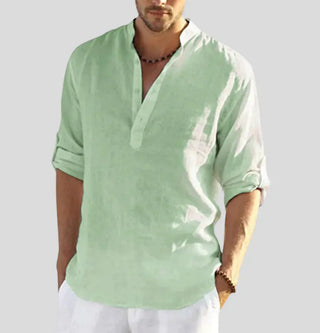 Poland | Men’s Long-Sleeve Mandarin Collar Deep V-Shirt