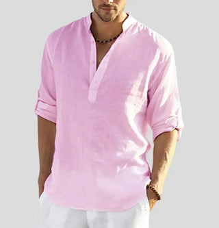 Poland | Men’s Long-Sleeve Mandarin Collar Deep V-Shirt
