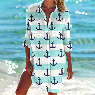Avery | Women’s Tie-Dye Long Sleeve Button-Up Shirt Dress