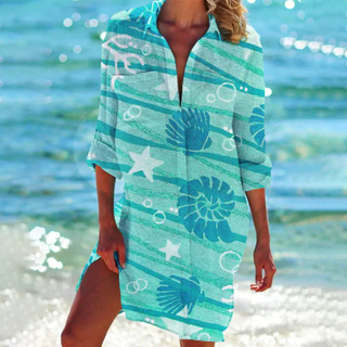 Avery | Women’s Tie-Dye Long Sleeve Button-Up Shirt Dress