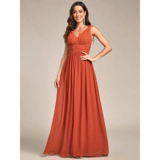 Women’s V-Neck Formal Maxi Dress with Sleeveless