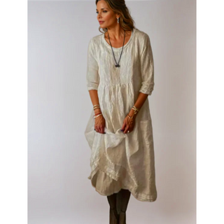 Danise | Women's Round Neck 3/4 Sleeve Midi Dress