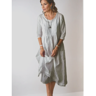 Danise | Women's Round Neck 3/4 Sleeve Midi Dress