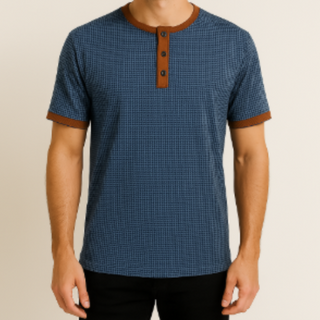 Orson | Men’s Textured Short Sleeve Henley Shirt with Half Buttons