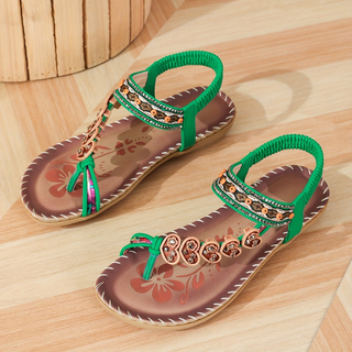 Kailene | Women’s Boho Beaded Thong Sandals with Flat Sole