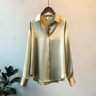 Vera | Women’s Luxurious Silk Blouse Long-Sleeved Button-Down Shirt