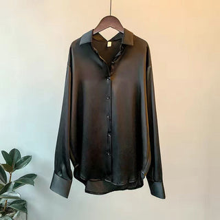 Vera | Women’s Luxurious Silk Blouse Long-Sleeved Button-Down Shirt