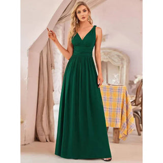 Women’s V-Neck Formal Maxi Dress with Sleeveless