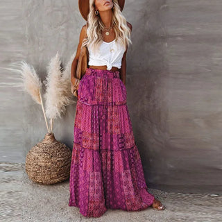 Melissa | Boho Maxi Skirt for Women with Elastic Waistband and Breathable Fabric