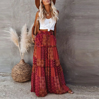 Melissa | Boho Maxi Skirt for Women with Elastic Waistband and Breathable Fabric