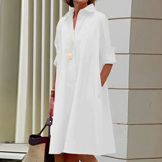 Victoria | Women’s Long-Sleeve Polo Dress with Oversized Fit