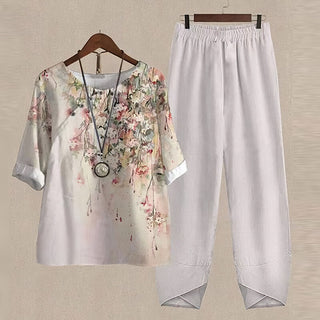 Ella | Women's 2-Piece Printed Top and Flowy Pants set