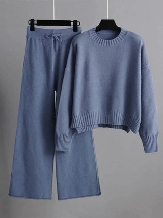 Elera | Women’s Two-Piece Knitwear Set with Oversized Sweater and Wide-Leg Pants