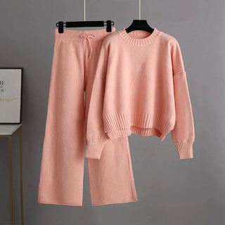 Elera | Women’s Two-Piece Knitwear Set with Oversized Sweater and Wide-Leg Pants