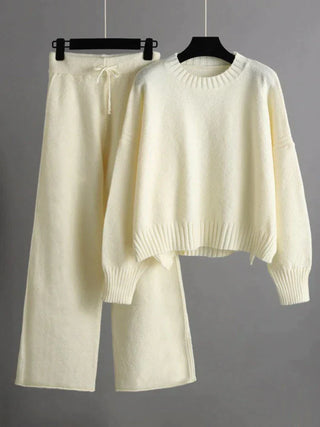 Elera | Women’s Two-Piece Knitwear Set with Oversized Sweater and Wide-Leg Pants