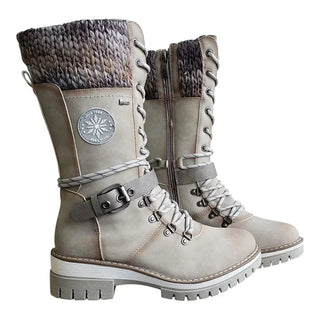 Klarine | Women’s Mid-Calf Winter Snow Boots with Knitted Cuff and Non-Slip Sole