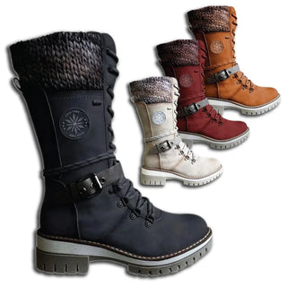 Klarine | Women’s Mid-Calf Winter Snow Boots with Knitted Cuff and Non-Slip Sole