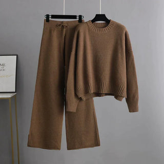 Elera | Women’s Two-Piece Knitwear Set with Oversized Sweater and Wide-Leg Pants