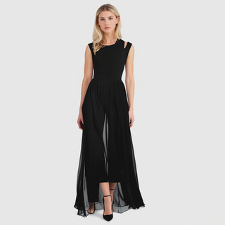 Lina | Women’s Sleeveless Jumpsuit with See Through Style
