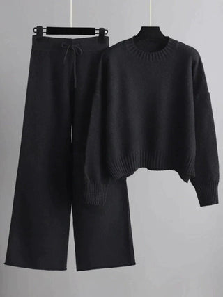 Elera | Women’s Two-Piece Knitwear Set with Oversized Sweater and Wide-Leg Pants