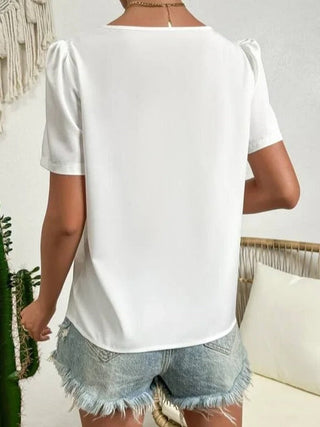 Hannelore | Women’s Elegant Asymmetrical Neck Puff Sleeve Blouse