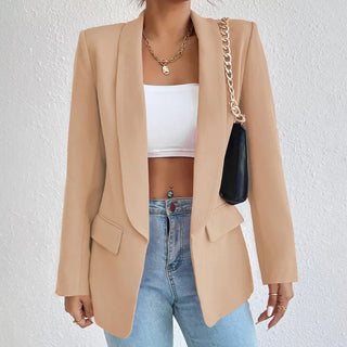 Rosy | Women’s Slim Fit Blazer with Large Lapel, V-Neck Design and Functional Side Pockets