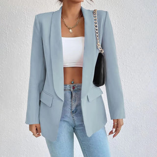 Rosy | Women’s Slim Fit Blazer with Large Lapel, V-Neck Design and Functional Side Pockets