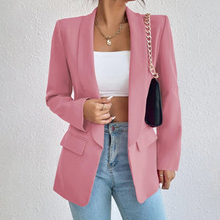 Rosy | Women’s Slim Fit Blazer with Large Lapel, V-Neck Design and Functional Side Pockets