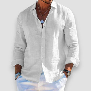 Xavier | Men's Lightweight Linen Blend Long Sleeve Shirt