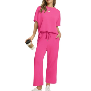 Aura | Women’s Casual Short Sleeve Top and Pants Set