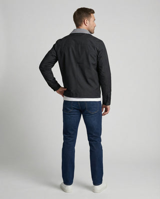 Mario | Men’s Black Collared Lightweight Zip-Through Jacket