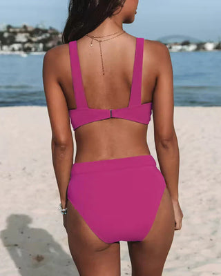 Tundra | Women’s Two Piece Bikini Set with Deep V-neck Top and High Waist Bottom