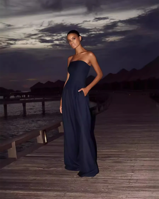 Kaila | Women’s Elegant Strapless Jumpsuit with Pockets