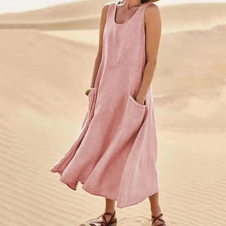 Olivia | Women's Breezy Linen Sleeveless Dress