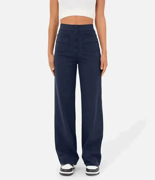 Cadia | Casual High-Waisted Utility Pants with Button-Front Design for Women