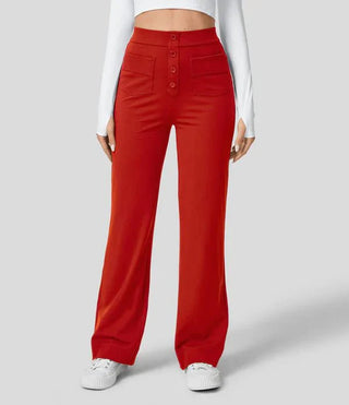 Cadia | Casual High-Waisted Utility Pants with Button-Front Design for Women