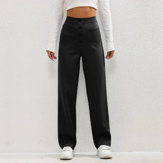 Cadia | Casual High-Waisted Utility Pants with Button-Front Design for Women