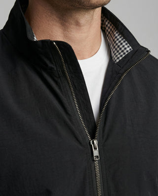 Mario | Men’s Black Collared Lightweight Zip-Through Jacket