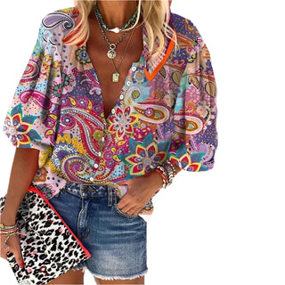 Luna | Women's Boho Mandala Print Blouse