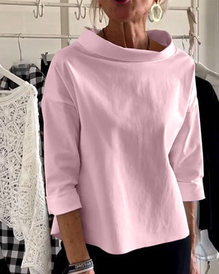 Elaine | Casual Wide Lapel Half Turtleneck Top for Women
